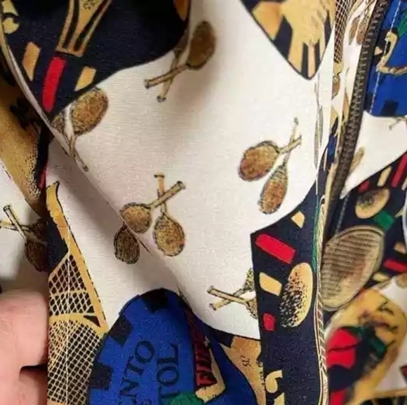 Vintage Lavon Sport Tennis Themed Zip Front Bomber Jacket Women's Size Small - Picture 6 of 11